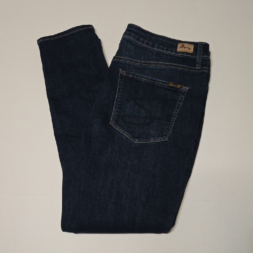 Seven7 Women's Ultra‎ High Rise Skinny Jeans - Dark Blue